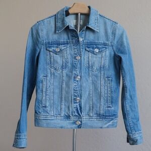 J. Crew Denim Jacket‎ Classic Jean Jacket Button Front Light Wash Bianca XXS